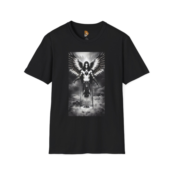 Black Angel Graphic T-Shirt - Unisex Softstyle Tee for Goth and Fantasy Lovers