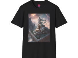 Mystical Statue Dreamy Art Design for Art Lovers – Black Graphic Tee
