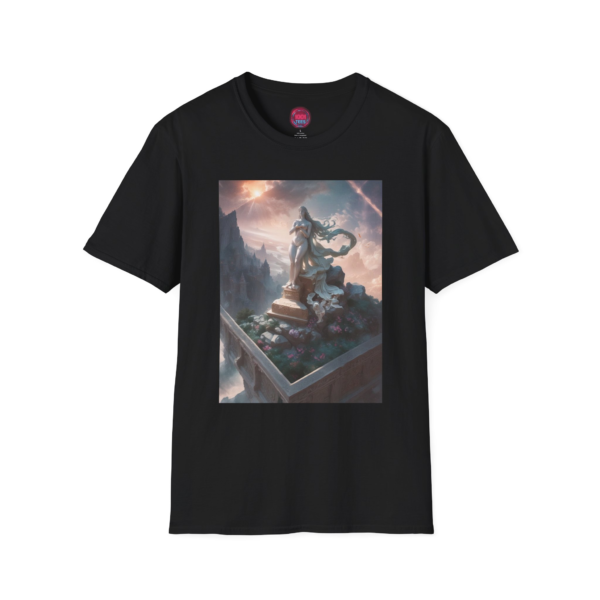 Mystical Statue Unisex Softstyle T-Shirt - Dreamy Art Design for Art Lovers