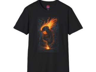 Welding Enthusiast T-Shirt | Unisex Softstyle Graphic Tee with Fiery Design