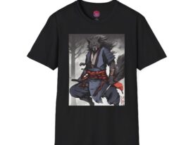 Wolf Samurai Graphic Anime Inspired – Black Graphic Tee