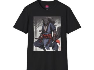 Wolf Samurai Graphic Unisex Softstyle T-Shirt - Anime Inspired