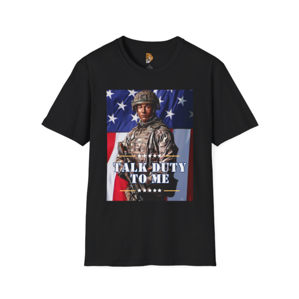 Patriotic Soldier Graphic T-Shirt - "Talk Duty to Me"