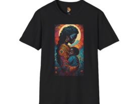 Emotional Motherhood T-Shirt - with Colorful Artwork – Black Graphic Tee