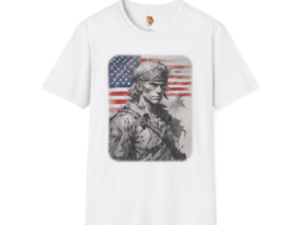 Heroic Freedom American Flag Graphic – Black Graphic Tee