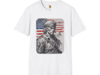 Heroic Freedom Unisex Softstyle T-Shirt - American Flag Graphic