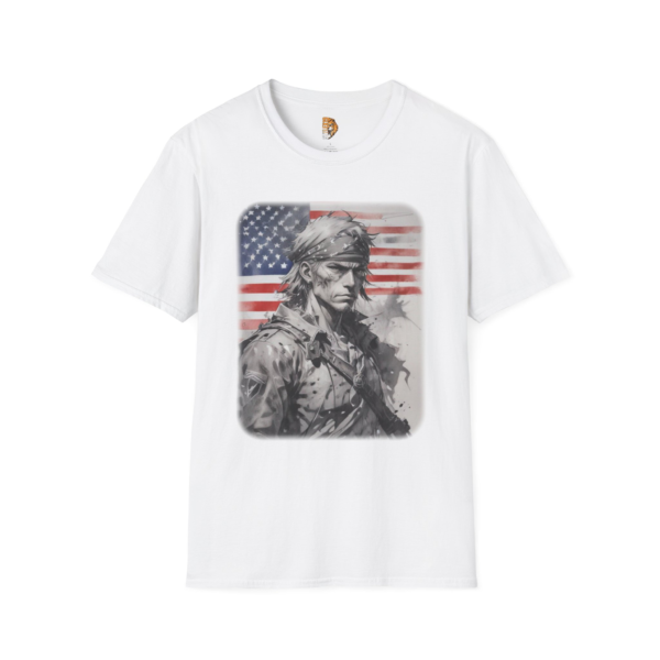 Heroic Freedom Unisex Softstyle T-Shirt - American Flag Graphic