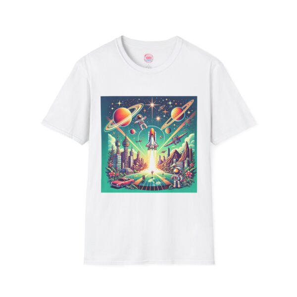 Cosmic Adventure Unisex T-Shirt - Fun Retro Space Design