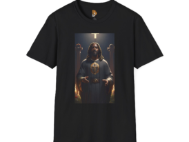 Divine Image Tee for Spiritual Enthusiasts – Black Graphic Tee