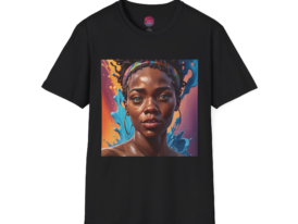 Vibrant Art Portrait Celebrate Individuality – Black Graphic Tee