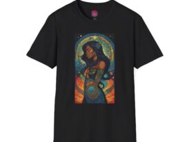 Mystical Woman Graphic T-Shirt - Tee for Art Lovers – Black Graphic Tee