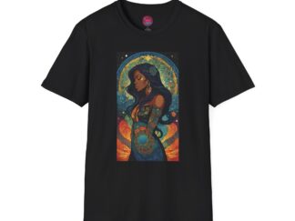 Mystical Woman Graphic T-Shirt - Unisex Softstyle Tee for Art Lovers