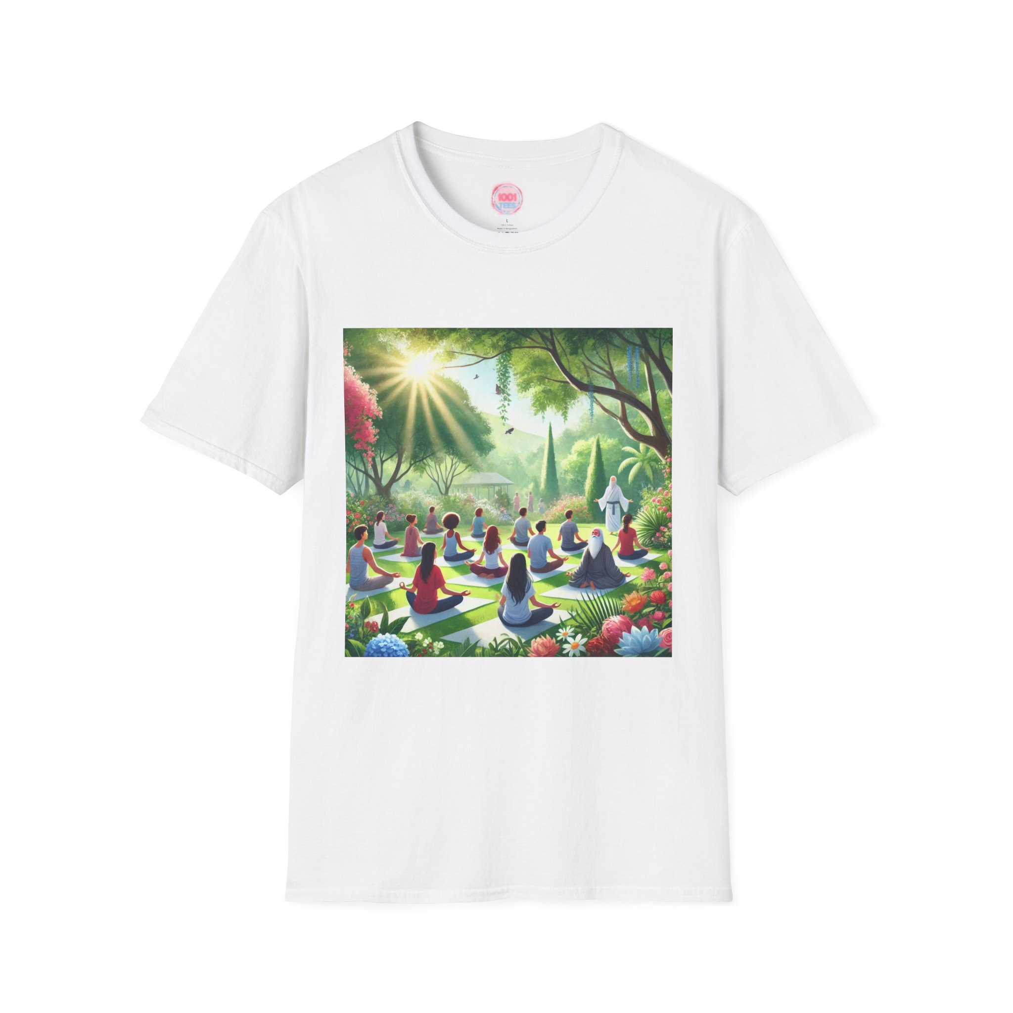 Serene Meditation Unisex Softstyle T-Shirt - Perfect for Mindfulness and Yoga Enthusiasts