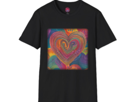 Colorful Heart Design – Black Graphic Tee