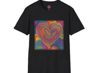 Colorful Heart Design Unisex Softstyle T-Shirt - Perfect for Love and Music Enthusiasts