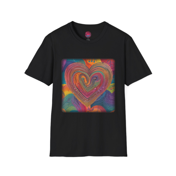 Colorful Heart Design Unisex Softstyle T-Shirt - Perfect for Love and Music Enthusiasts