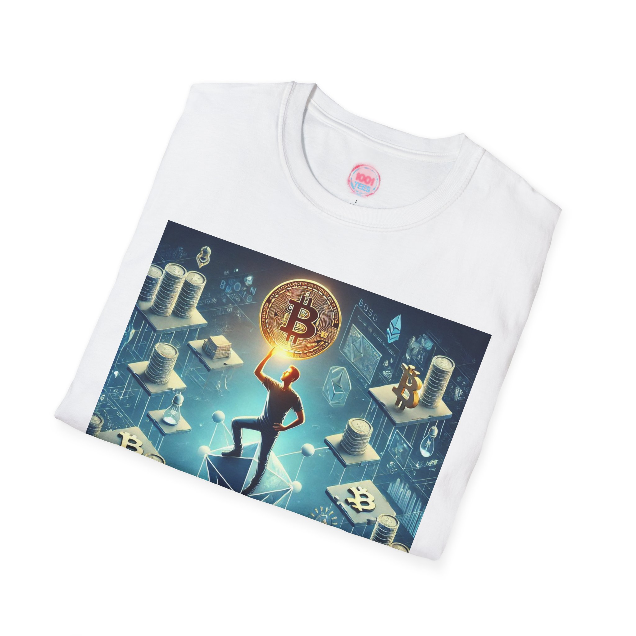 Crypto Enthusiast Unisex Softstyle T-Shirt - Digital Currency Art Tee - Image 4