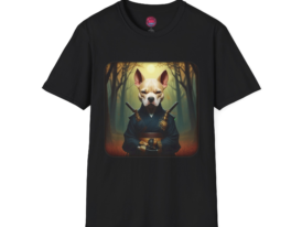 Samurai Dog Unique Animal for Dog Lovers – Black Graphic Tee