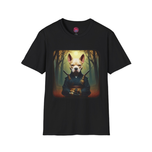 Samurai Dog Unisex Softstyle T-Shirt - Unique Animal Graphic Tee for Dog Lovers