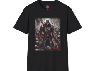Dark Warrior Graphic T-Shirt - Unisex Softstyle Tee for Halloween & Fantasy Fans