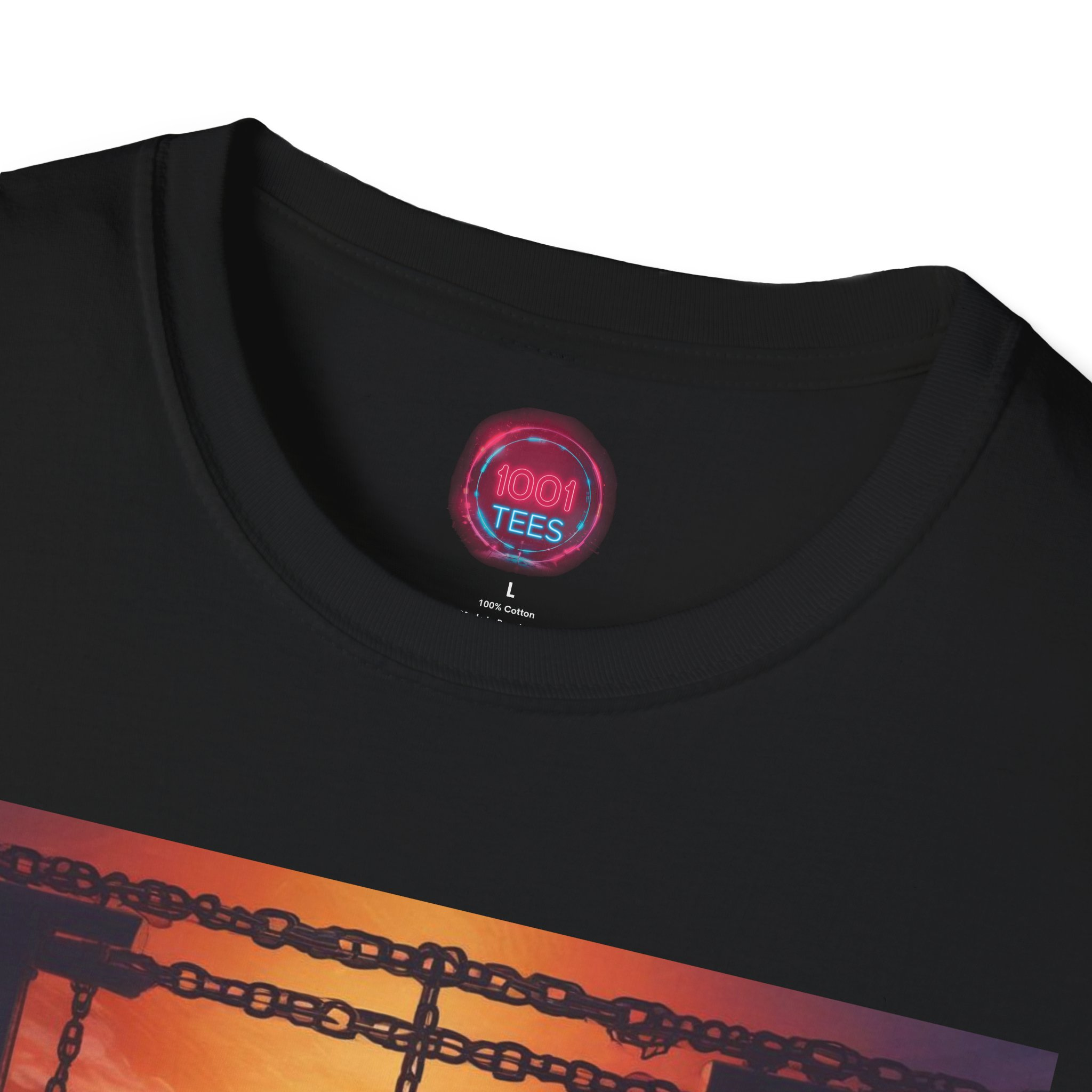 Sunset Chains Unisex Softstyle T-Shirt - Inspirational Graphic Tee - Image 3