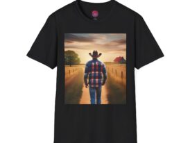 Rustic Cowboy Sunset – Black Graphic Tee