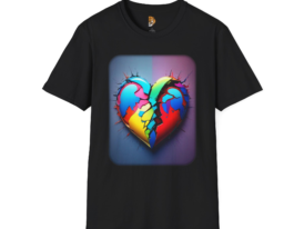 Rainbow Heart – Black Graphic Tee