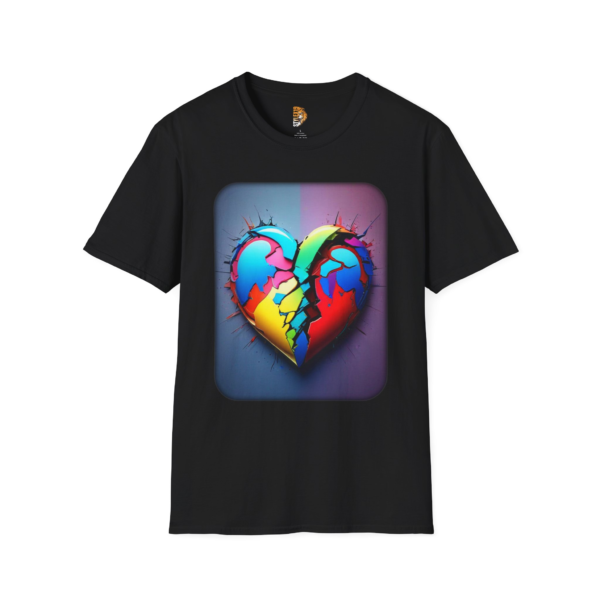 Rainbow Heart Unisex Softstyle T-Shirt - Perfect for Pride and Love Celebrations