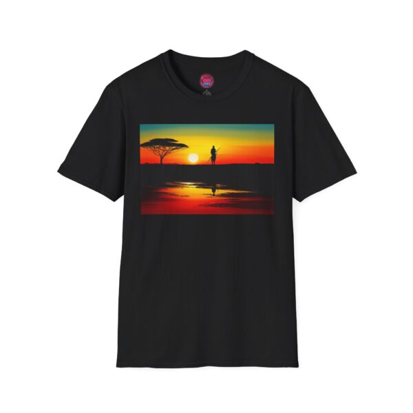 Sunset Silhouette Unisex Softstyle T-Shirt - Vibrant Nature Tee for Outdoor Lovers