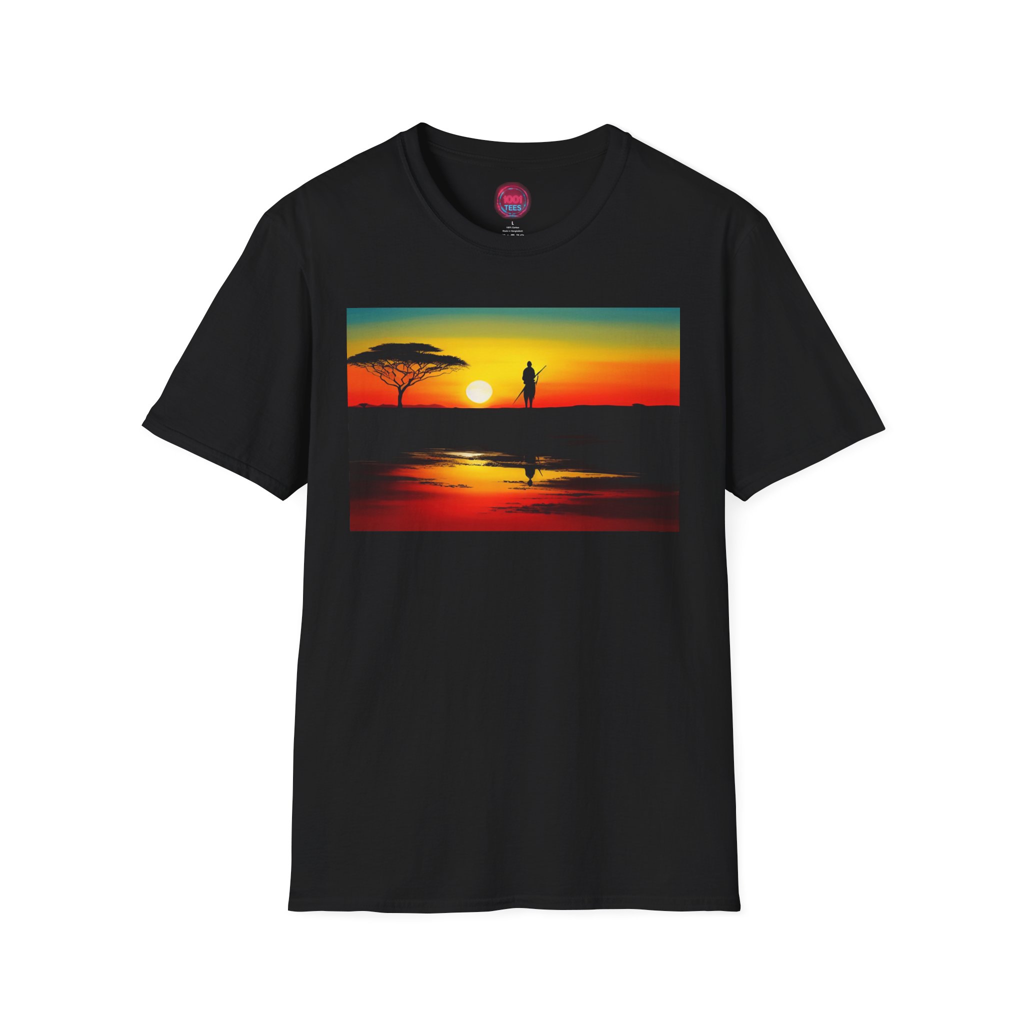 Sunset Silhouette Unisex Softstyle T-Shirt - Vibrant Nature Tee for Outdoor Lovers