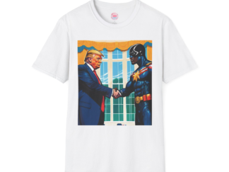 Superhero Politician T-Shirt | Unisex Softstyle Tee for Political Enthusiasts