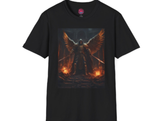 Epic Guardian Angel Unisex Softstyle T-Shirt | Fantasy Graphic Tee for Gamers & Dreamers