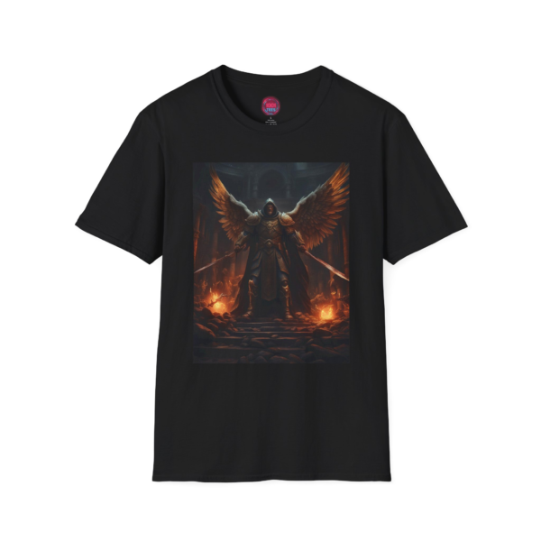 Epic Guardian Angel Unisex Softstyle T-Shirt | Fantasy Graphic Tee for Gamers & Dreamers