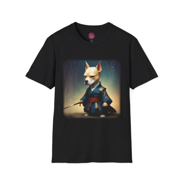 Samurai Dog Unisex Softstyle T-Shirt - Fun Graphic Tee for Pet Lovers
