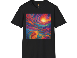 Colorful Abstract Sunset Unisex Softstyle T-Shirt | Vibrant Art Tee for Art Lovers