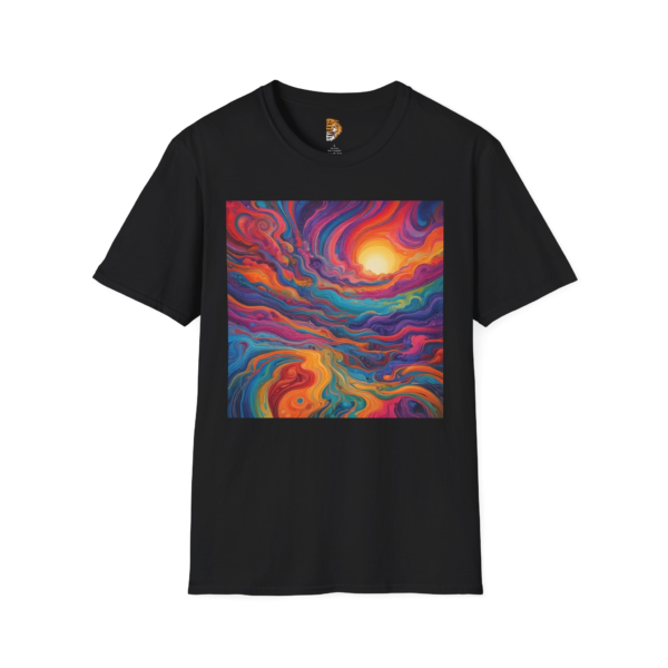 Colorful Abstract Sunset Unisex Softstyle T-Shirt | Vibrant Art Tee for Art Lovers