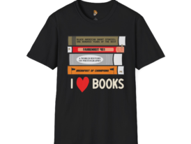 Book Lover T-Shirt - I Love Books – Black Graphic Tee
