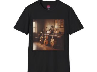 Vintage Music Room Unisex Softstyle T-Shirt - Perfect for Musicians & Music Lovers