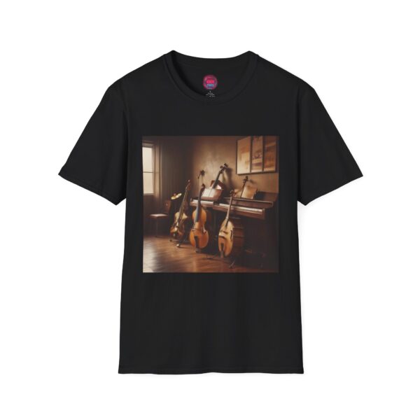 Vintage Music Room Unisex Softstyle T-Shirt - Perfect for Musicians & Music Lovers