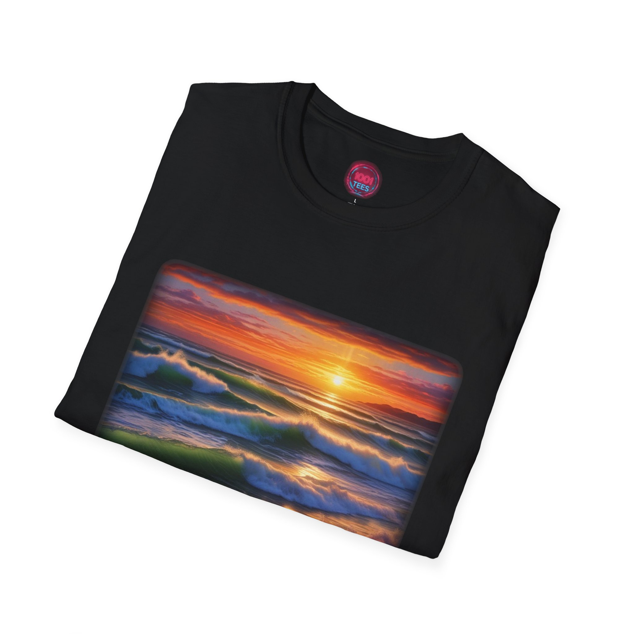 Sunset Waves Unisex Softstyle T-Shirt - Perfect for Beach Lovers & Casual Wear - Image 4