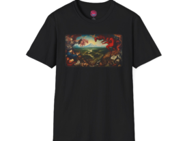 Artistic Battle Scene – Black Graphic Tee