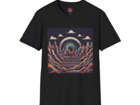 Retro Landscape Graphic T-Shirt for Nature Lovers – Black Graphic Tee