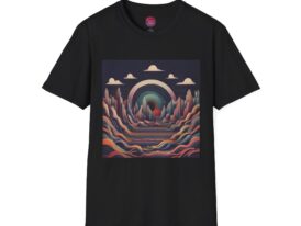 Retro Landscape Graphic T-Shirt for Nature Lovers – Black Graphic Tee
