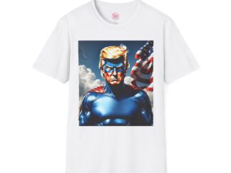 Heroic Unisex Softstyle T-Shirt with American Flag Design