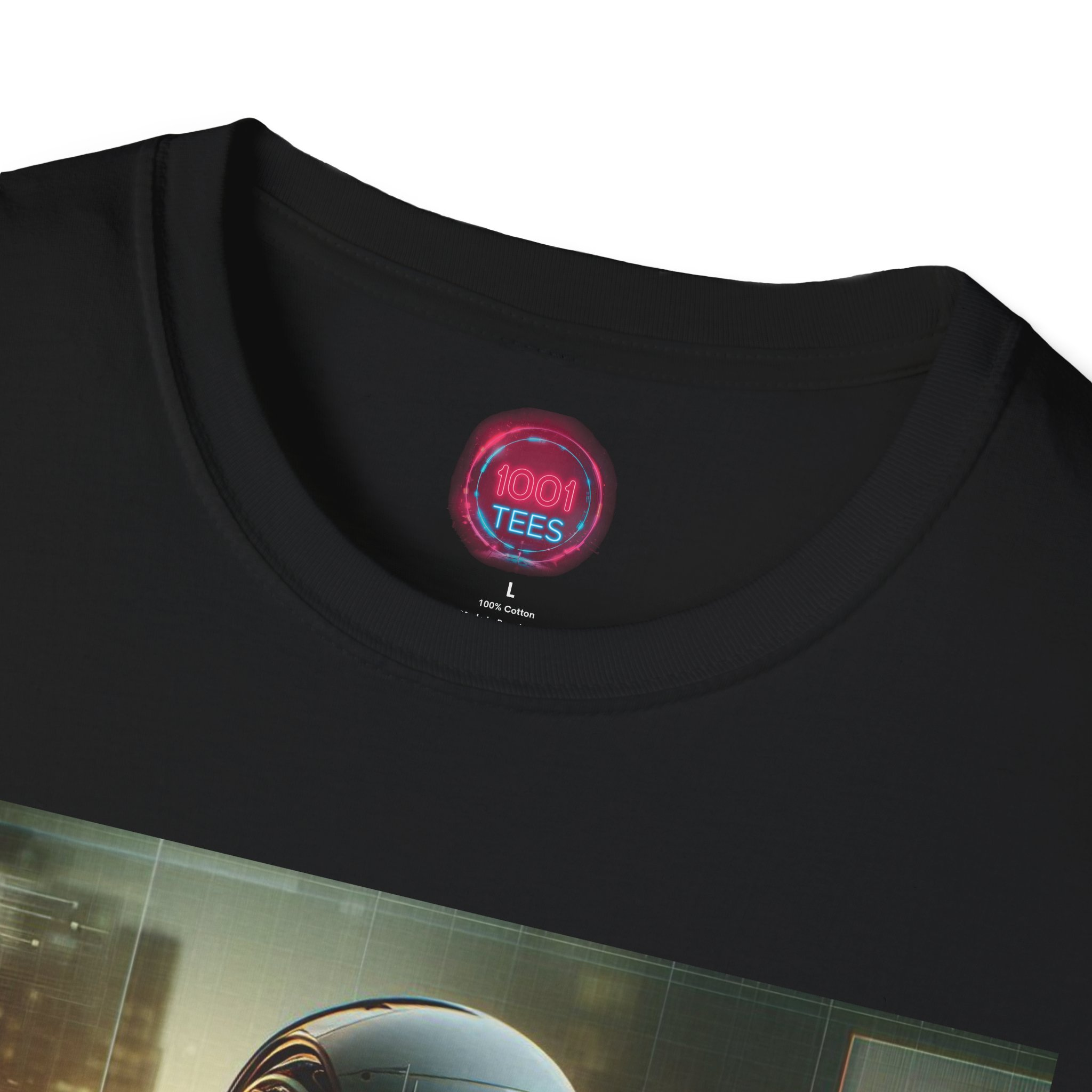 Futuristic Robot Graphic Unisex Softstyle T-Shirt - Image 3