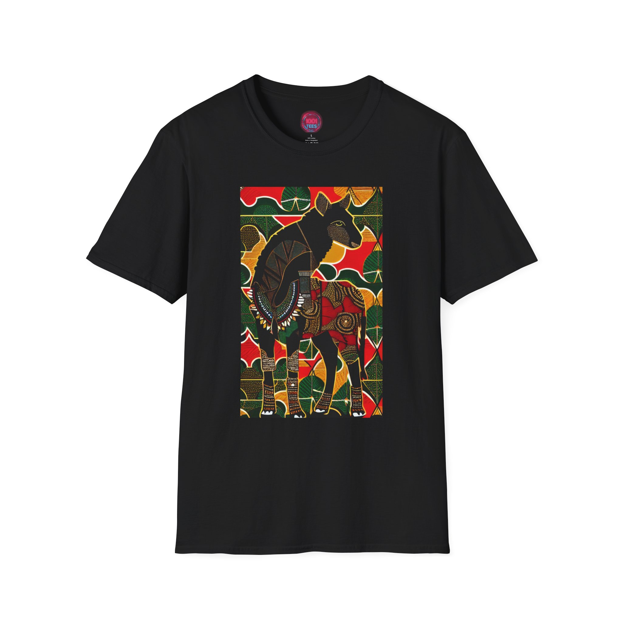 African-Inspired Unisex Softstyle T-Shirt with Vibrant Animal Design