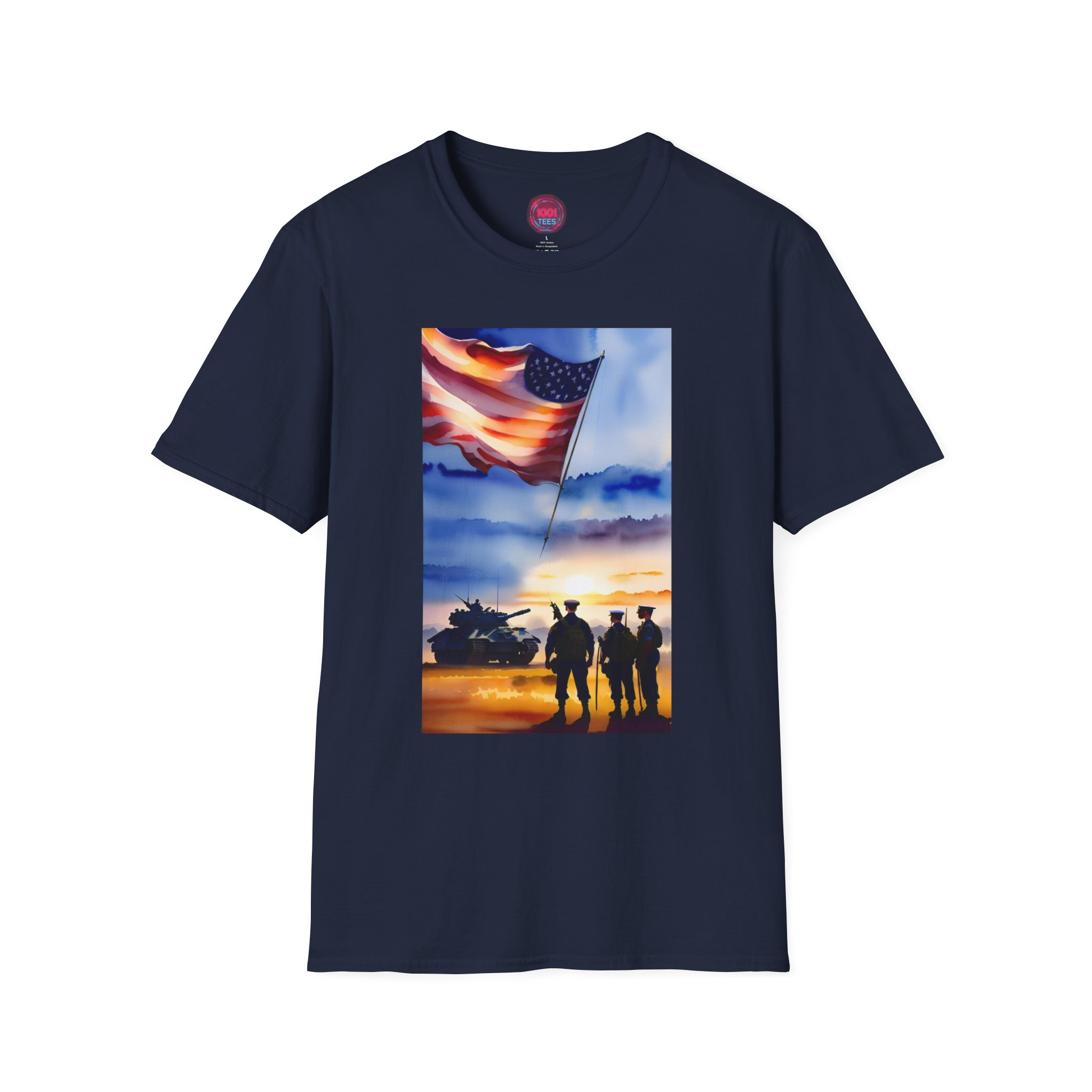 Patriotic Unisex Softstyle T-Shirt - Honor the Heroes - Image 9