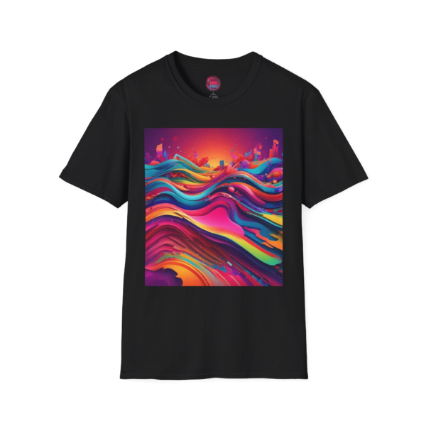 Vibrant Abstract Waves Unisex Softstyle T-Shirt