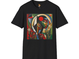 Artistic with Abstract Design – Black Graphic Tee