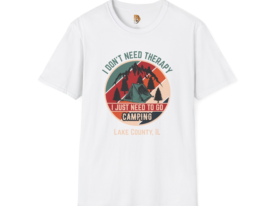 Camping Therapy Adventure & Nature Lover Tee – Black Graphic Tee